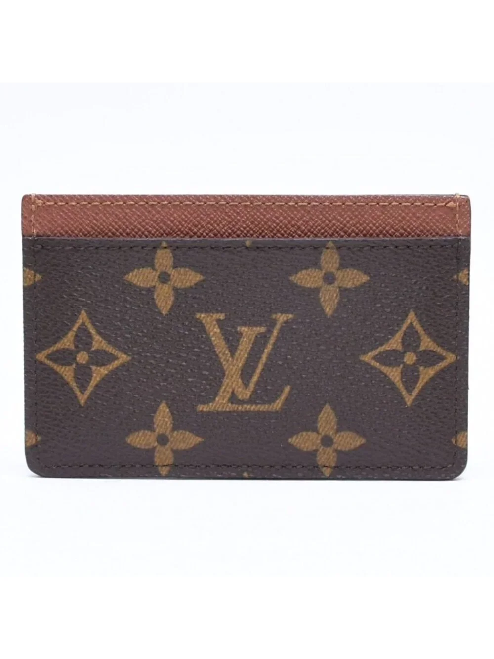 Louis Vuitton Porte Cartes Simple Card Case Monogram Canvas Brown